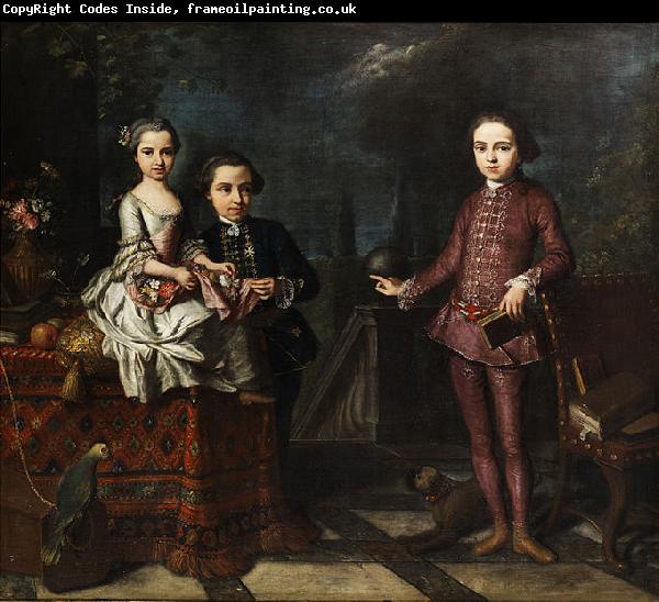 Giuseppe Bonito Portrait of three noble children